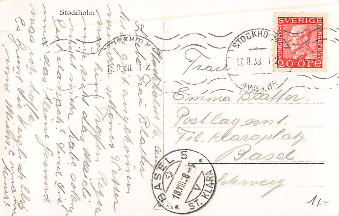 Cartoline postali: EXOTISCHE Ansichtskarten 5x STOCKHOLM 1938 – Usato da Lufingen venduto da TopAnsichtskarten 1