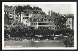 AK Baden, Hotel Freihof am Fluss, 1939
