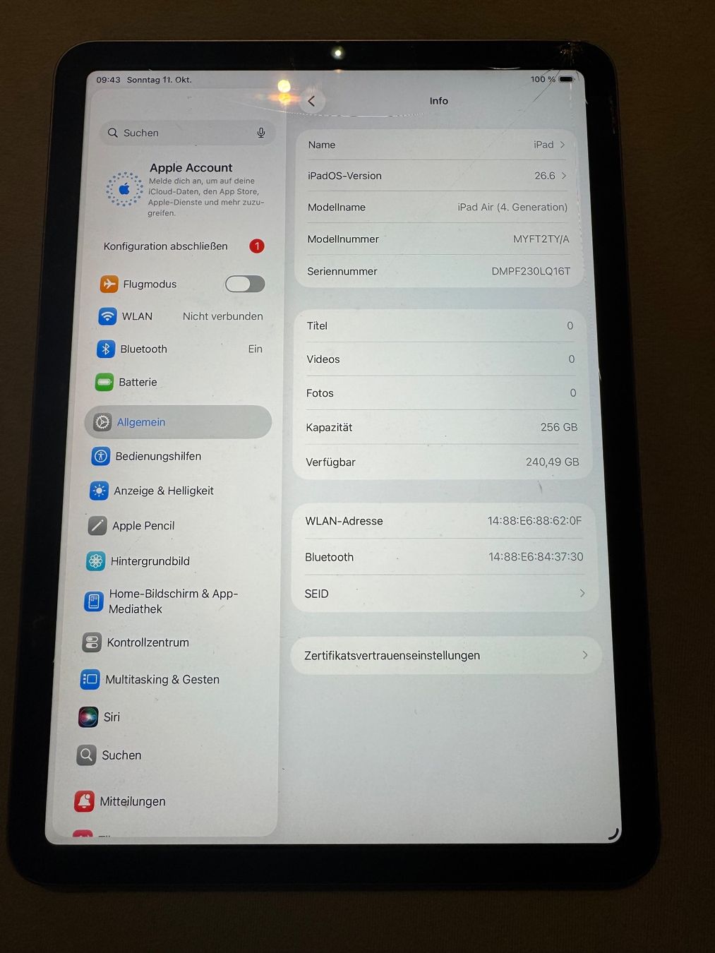 Apple Tablettes PC: iPad Air 4 Generation – Défectueux à Adliswil par Busys 3