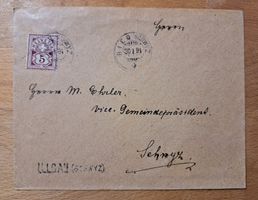 Seltener Stabstempel Illgau (Schwyz) / Ried 1891