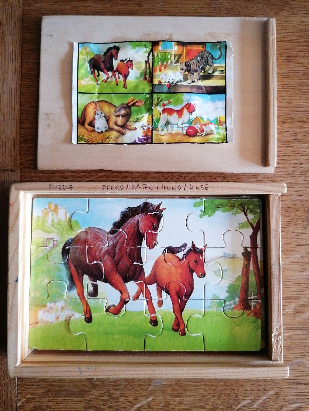 Puzzles: 4 Tierpuzzles in Holzschachtel – Gebraucht aus Kaltacker von Ddudi 2