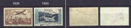 Frankreich 2 mal Flugpost 1936/54, gestempelt