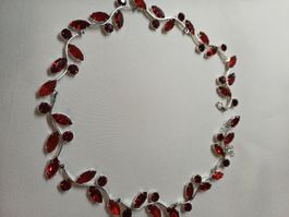 Collier rouge   cristal de Bohême