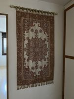 Wandteppich bestickt mit Fransen beige/braun 160x78cm