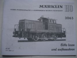 Märklin Betriebsanleitung 3065