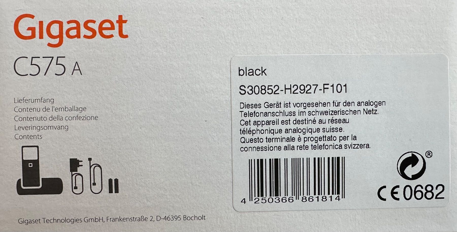 Gigaset Telefoni: Gigaset C575A Schnurlostelefon schwarz neu – Nuovo e nell'imballaggio originale da Dürnten venduto da VazObervaz 1