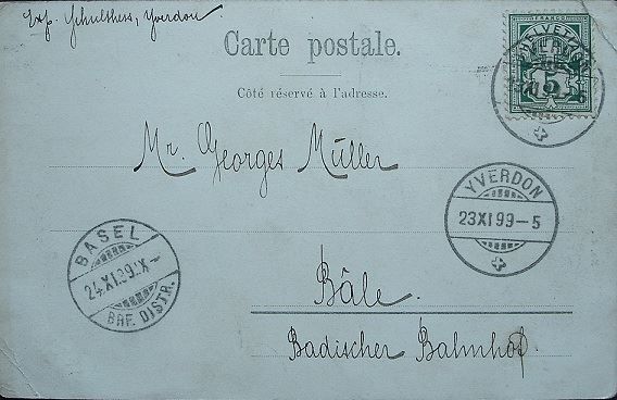 Cartoline postali: YVERDON Schwan im See 1899 – Usato da Jona venduto da philajona 1