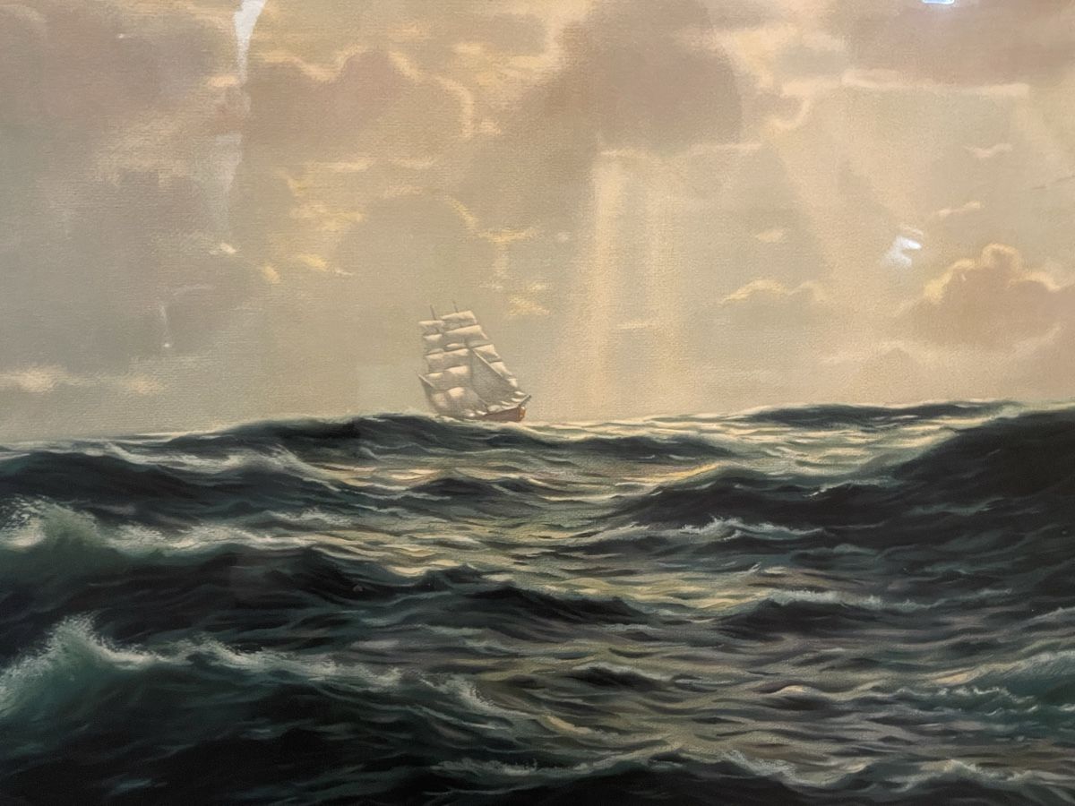 Dipinti: Gemälde "Segelschiff auf See" von E. Horst – Usato da Basel venduto da Gundeli-25 1