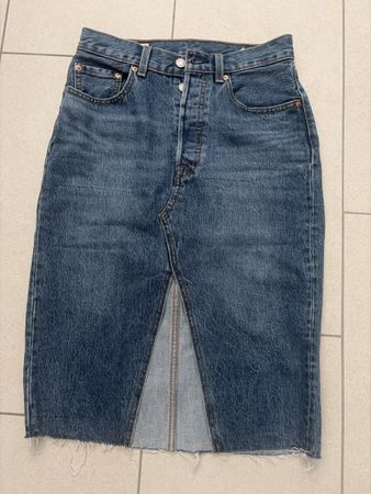 Levi’s Premium Jeansrock W27 Midi Denim Rock mit Schlitz