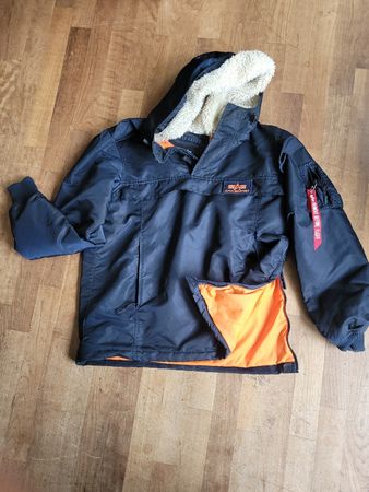 Alpha Industries MA-1 Bomberjacke – Blau / Orange – Grösse L
