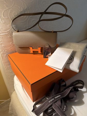 Hermès Constance Élan 24 Étoupe RGHW Full Set Boutique 2024