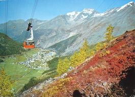 SAAS-FEE mit Felskinnbahn - Luftseilbahn