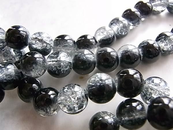 Perle (finte): Perlen Glas 8mm schwarz-weiss  1 Strang – Nuovo (secondo la descrizione) da Alpnachstad venduto da perlengaby