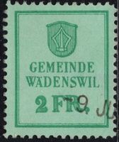 2 Fr. Fiskalmarke der Gemeinde WÄDENSWIL