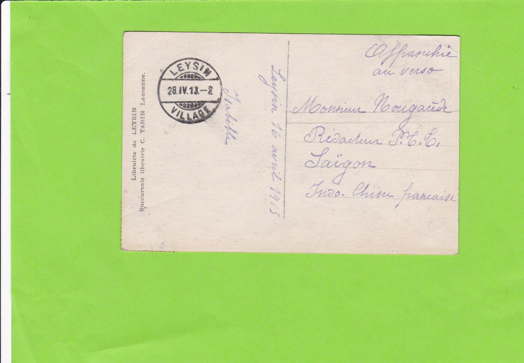 Cartoline postali: Leysin--1913 – Usato da St. Peterzell venduto da neckertal 1