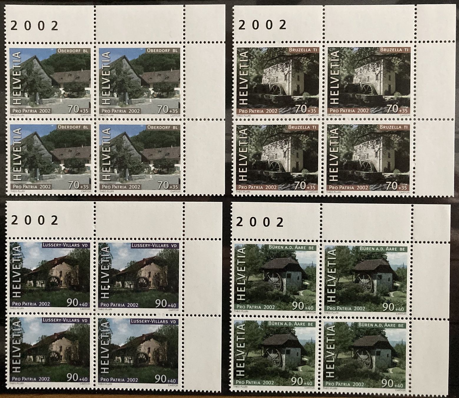 Tutti i francobolli: 2002, PP Viererblock Serie postfrisch (**), unter Postpreis – Nuovo (secondo la descrizione) da Flawil venduto da Furti