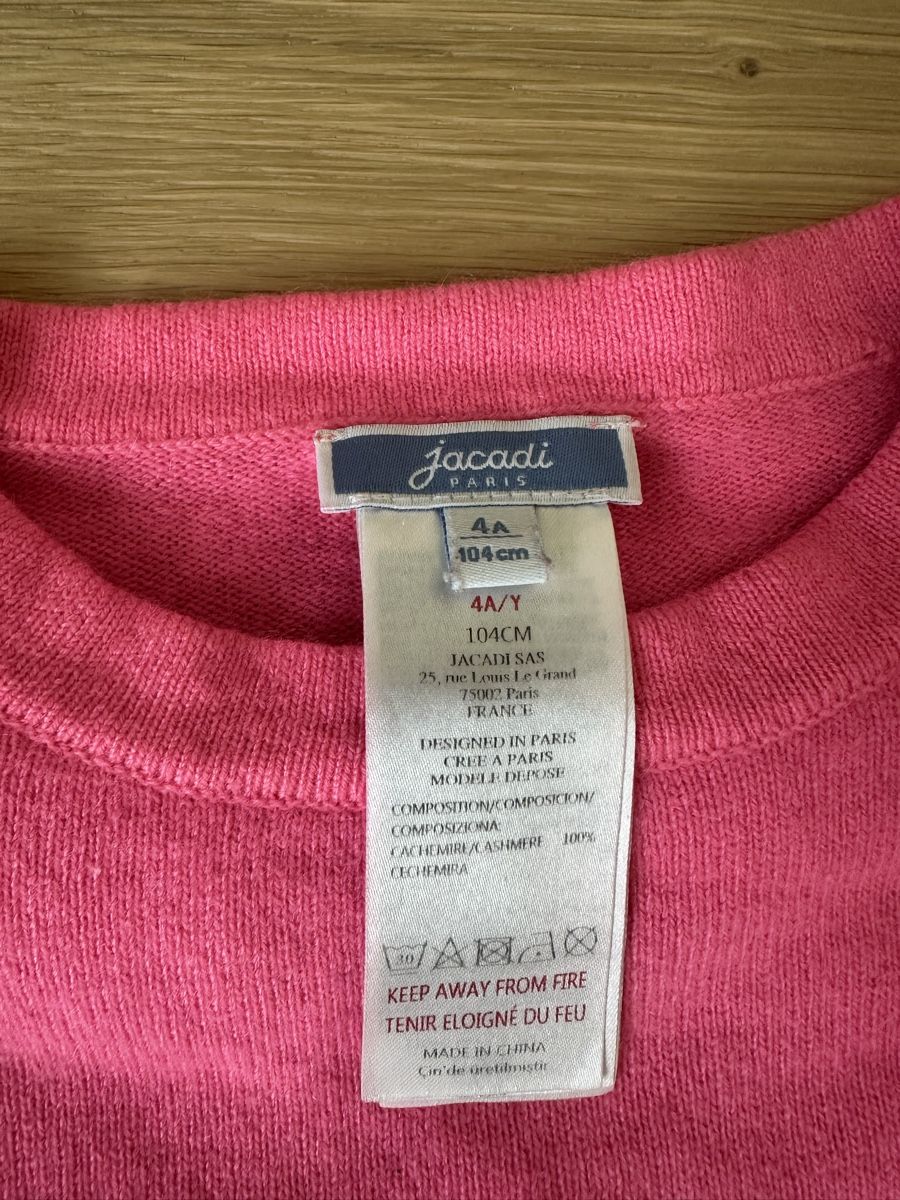 Jacadi Pullover & Sweatshirts: Jacadi Kaschmirpullover Pink Gr. 104 4Y – Gebraucht aus Wädenswil von Ktodat 1