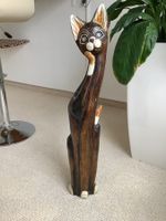 Holz-Katzenfigur, Handarbeit, Deko, Sammlerstück!
