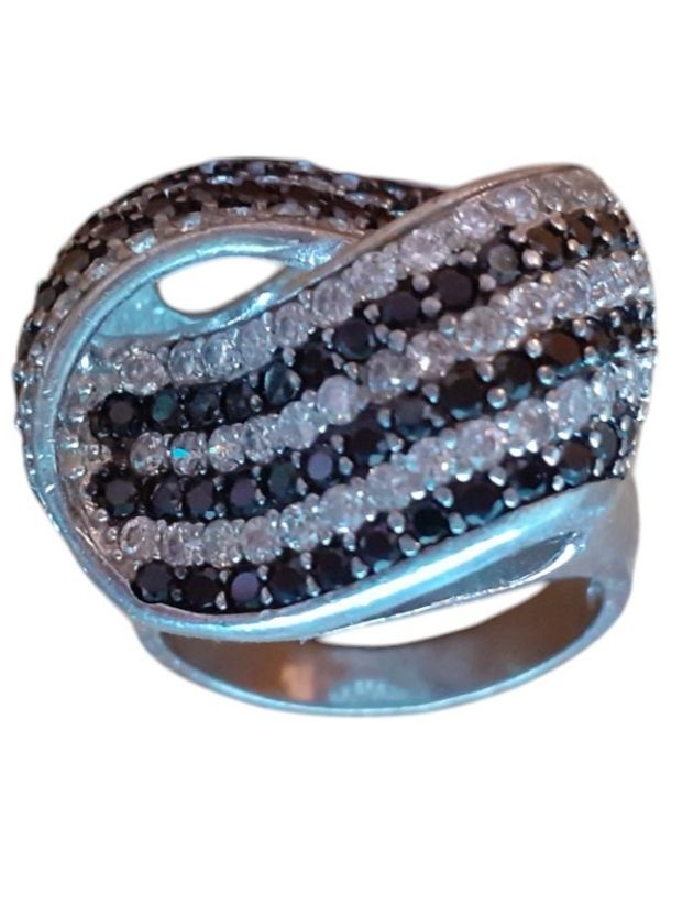 Anelli: Ring Silber Bergkristall & Onyx – Usato da Mörschwil venduto da wunderkiste44 1