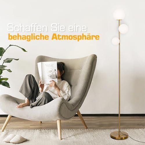Lampes: LED Stehlampe dimmbar 3 Rundlichter Gold Timer – Neuf avec emballage d'origine à Hundwil par Stallone5 4