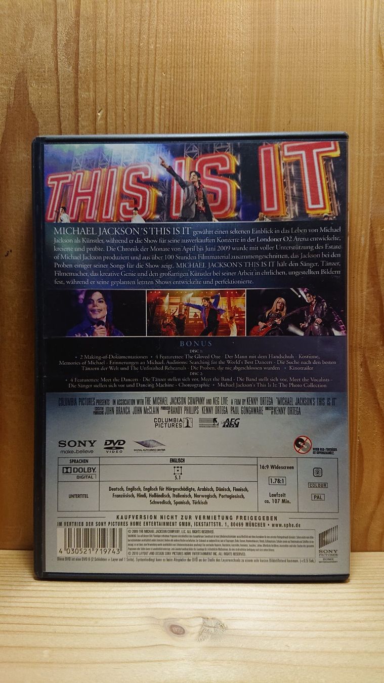 Tutti i DVDs: MICHAEL JACKSON THIS IS IT DVD Special Edition – Usato da Wilderswil venduto da Exebub 1