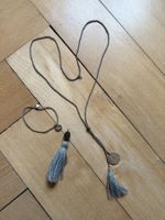 Schmuckset blaugrau: Kette, Anhänger, Armband