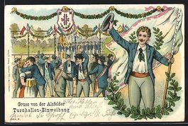 Litho Windecken, Turnfest mit feiernder 