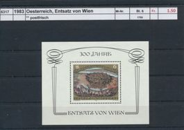 1983 Österreich, "Entsatz von Wien" - Block, ** postfrisch