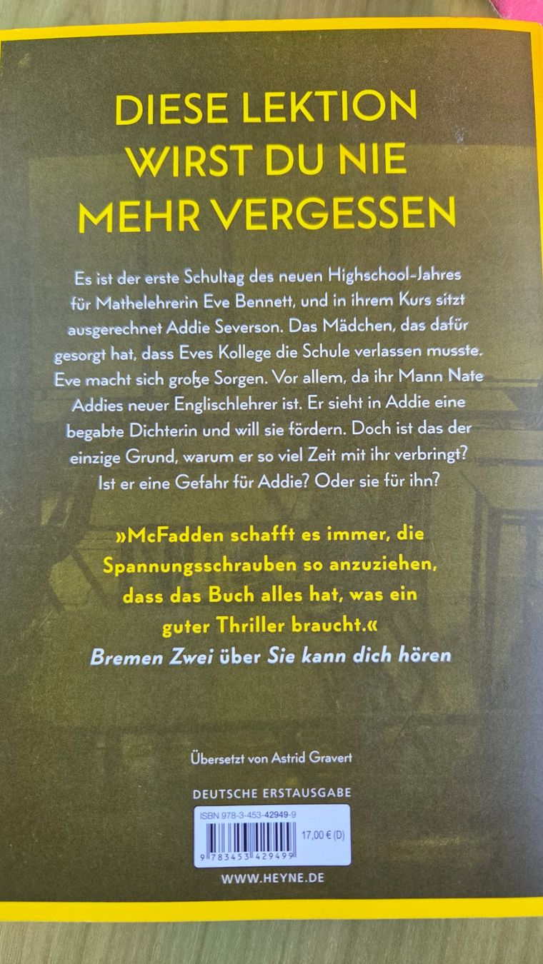 Bücher: Freida McFadden Der Lehrer – Gebraucht aus Weggis von Leeclipse 1