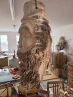 Holzskulptur "Kopf mit Bart" - Einzigartiges Unikat!