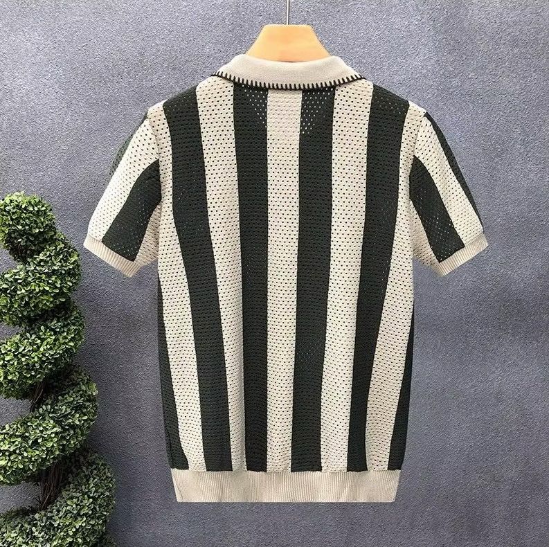Polos: Luftiges Herren-Polo, olive längsgestreift – Neuf (Voir description) à Zürich par Heinz_023 1