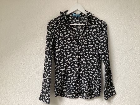 BS Schicke Bluse mit Tiermuster, Gr. 36, dunkelblau