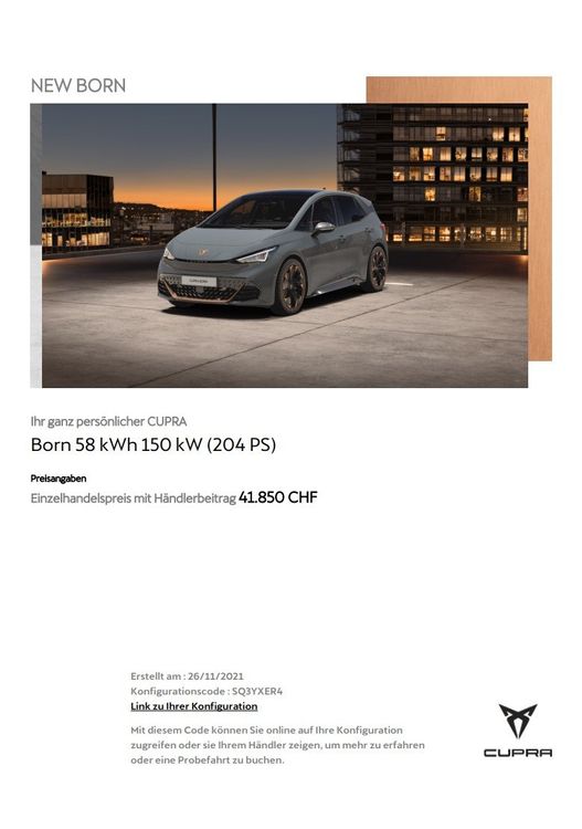 Cupra Automobili: Cupra Born Elektro mit 14000km – Usato da Wuerenlos venduto da Zoechi 5