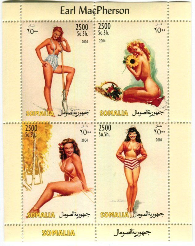 Tutti i francobolli: Block "Pin-up". Somalia – Nuovo e nell'imballaggio originale da Basel venduto da Butsch5