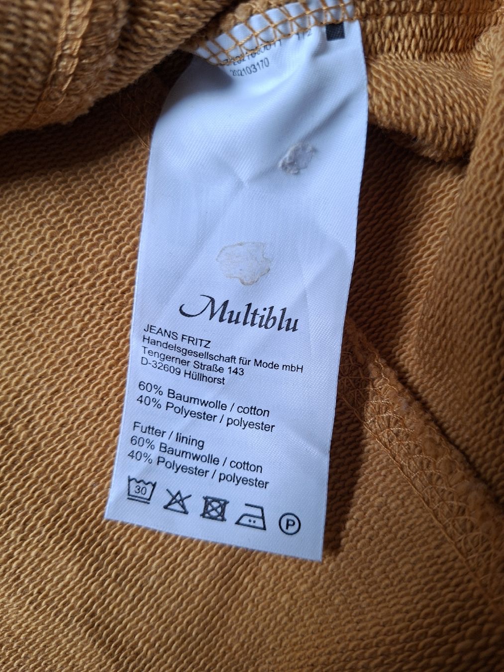 Maglioni & Felpe: Damen Pullover Multiblu senfgelb Kragen gemustert Grösse 38 – Usato da Klingnau venduto da vollmond36 5