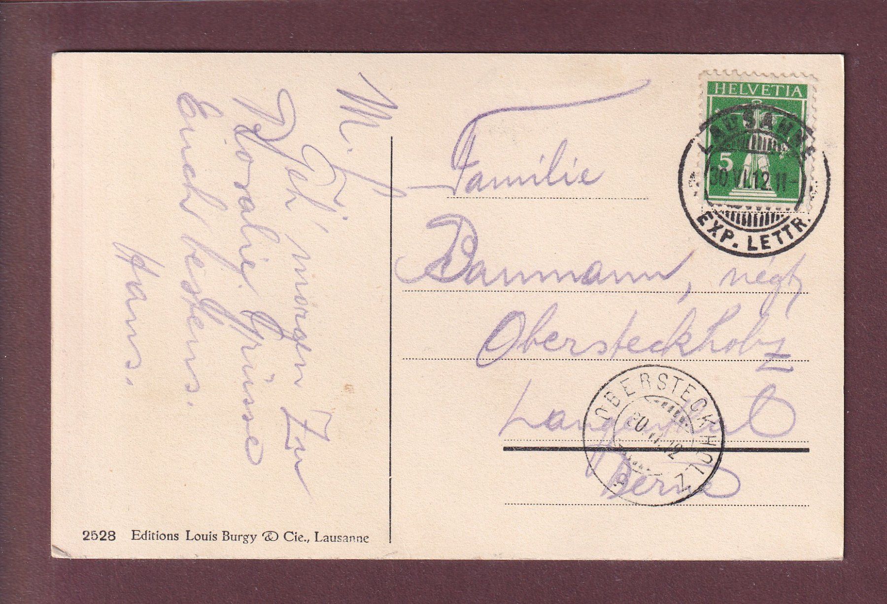 Ansichtskarten: LAUSANNE - Pont Bessières - 1912 – Gebraucht aus Pully von nicecards 1