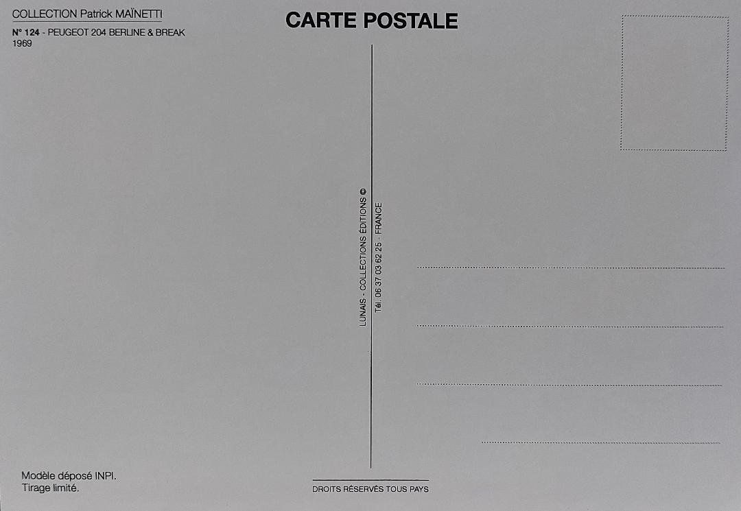 Ansichtskarten: PEUGEOT 204 Berline & Breack 1969 – Neu (gemäss Beschreibung) aus Delémont von Domdom1 1