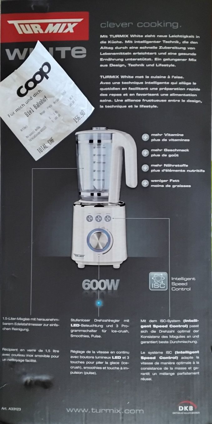Turmix Elettrodomestici da cucina: Standmixer TURMIX neuwertig – Nuovo (secondo la descrizione) da Solothurn venduto da s-j-s 1