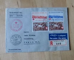 Flugbrief ++ Rotkreuzflug Genf-Zürich