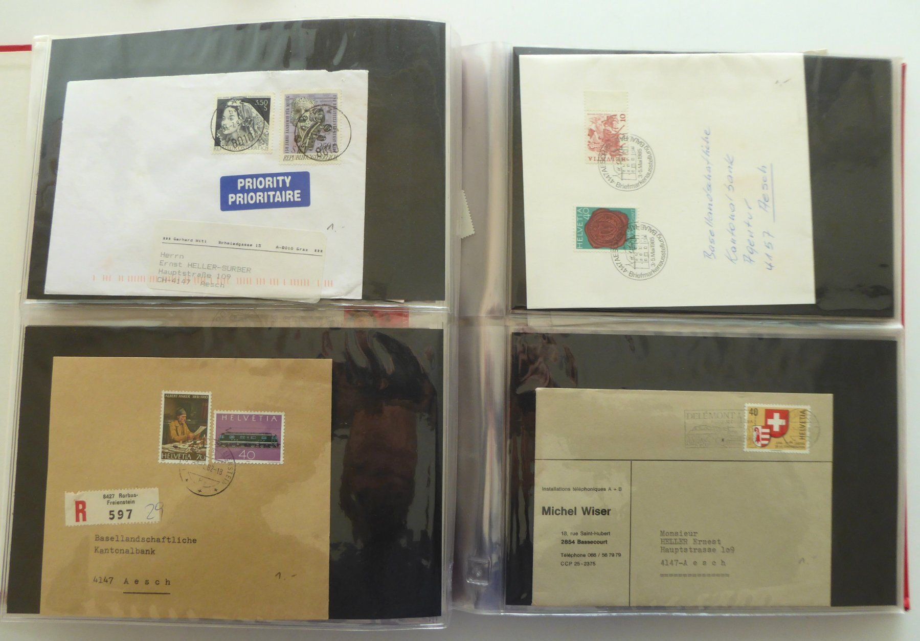Alle Briefmarken: Album mit ca 80 Couverts Schweiz – Gebraucht aus Aesch BL von Kauri1 3