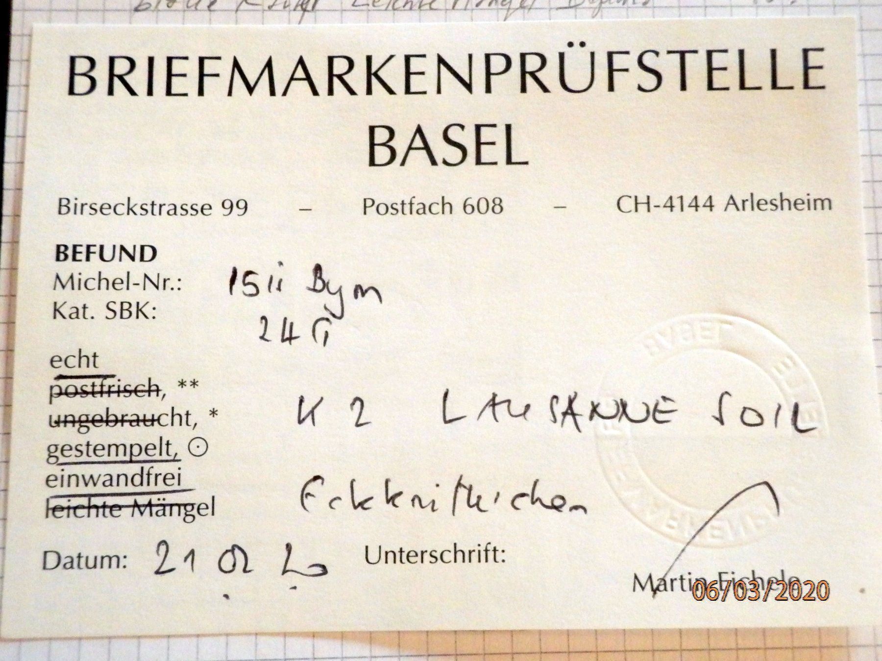 Tutti i francobolli: Strubel, ZNr.24 G, Berner Druck, III. – Usato da Ueberstorf venduto da dinbau 2