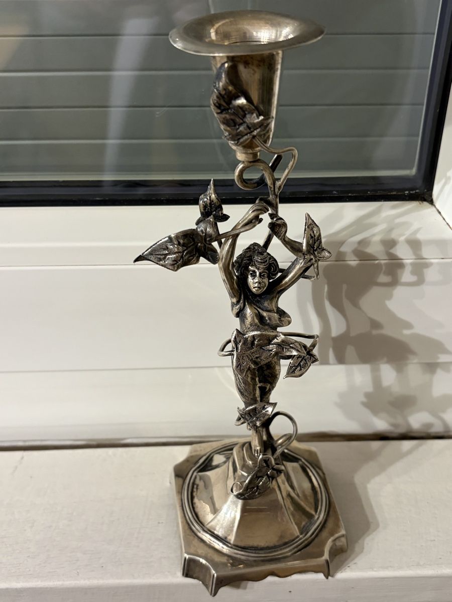 Portacandele: Kerzenständer Jugendstil Figur  Silber – Nuovo (secondo la descrizione) da Nidau venduto da May-be