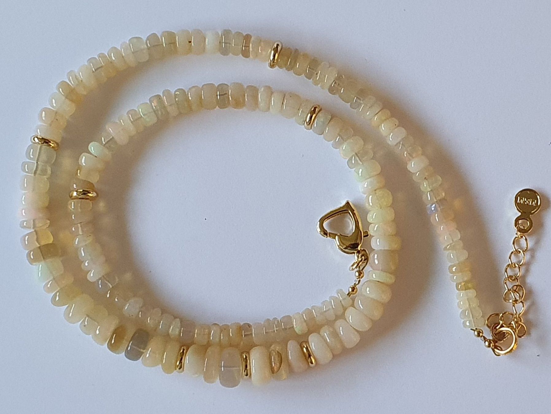 Catenine: White Fire Opal Halskette OP-18 – Nuovo e nell'imballaggio originale da Luzern venduto da Cellina1
