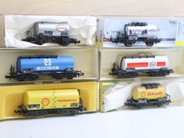 Minitrix 6 x Tankwagen Set - Spur N