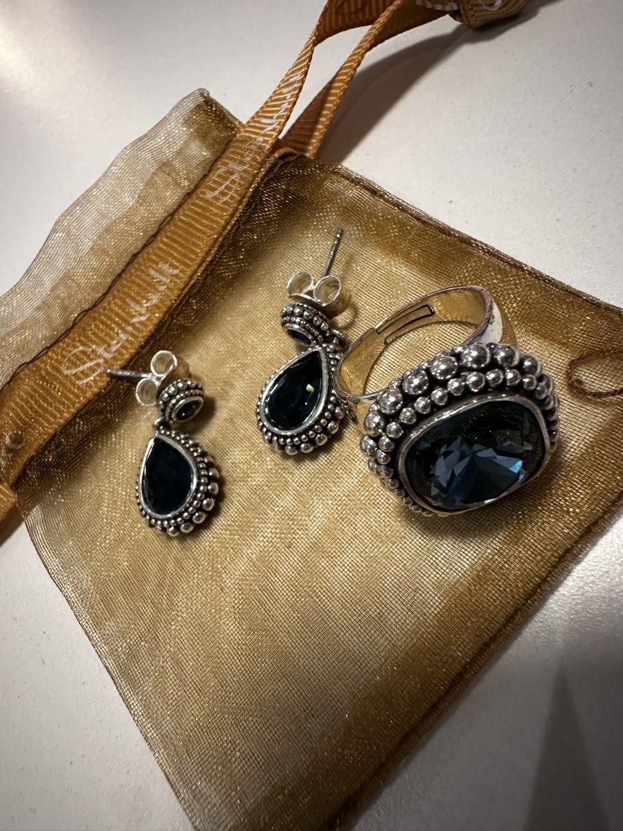 Orecchini pendenti & Orecchini a lobo: Steinkult Schmuck Set, Ring und Ohrringe – Usato da Ried-Brig venduto da Beschastnykh 1