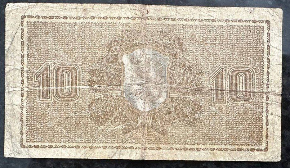 Banconote: Finnland 10 Mark Schein, Jahr 1919 – Usato da Beringen venduto da Mantafisch1 1