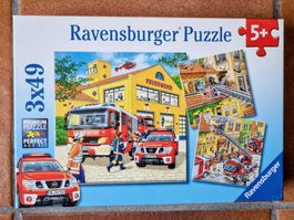 Ravensburger Puzzle 3x49 Feuerwehr