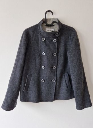 Leichte Wolljacke, grau, Größe 38, guter Zustand