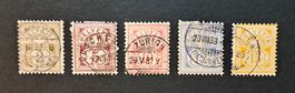 SBK 53 - 57 Ziffermuster weisses Papier schöne Stempel