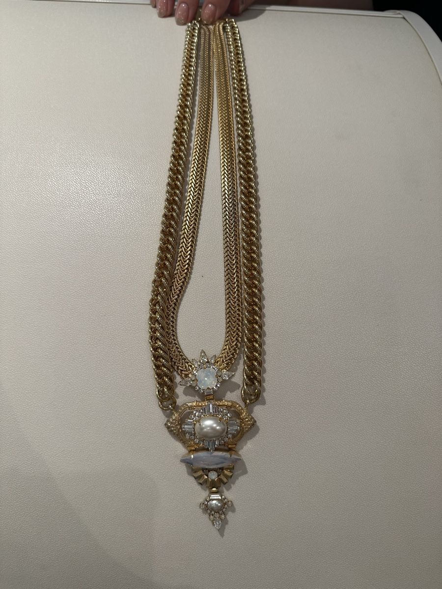 Catenine: Goldene Halskette mit Perlen & Kristall – Usato da Luzern venduto da ariazalea 7